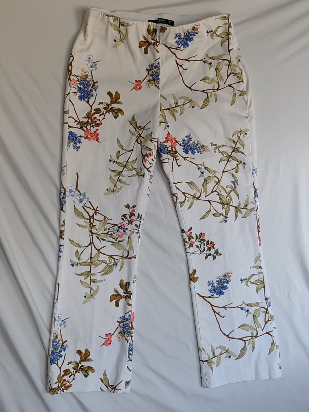 Zara Basic Collection Pants Floral Size M Made in Spain